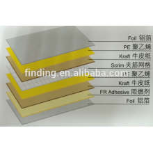 Reinforced aluminum foil scrim kraft (8 layers)/aluminum foil kraft paper laminate